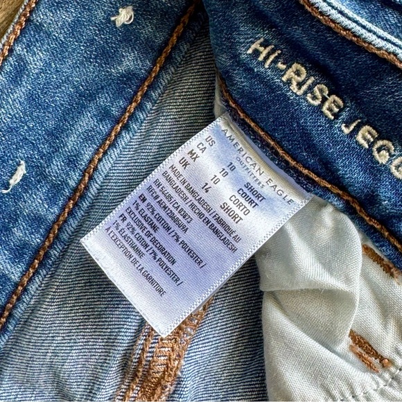 American Eagle Distressed High-Rise Skinny Jeans Medium Wash Size 10S - Picture 5 of 13
